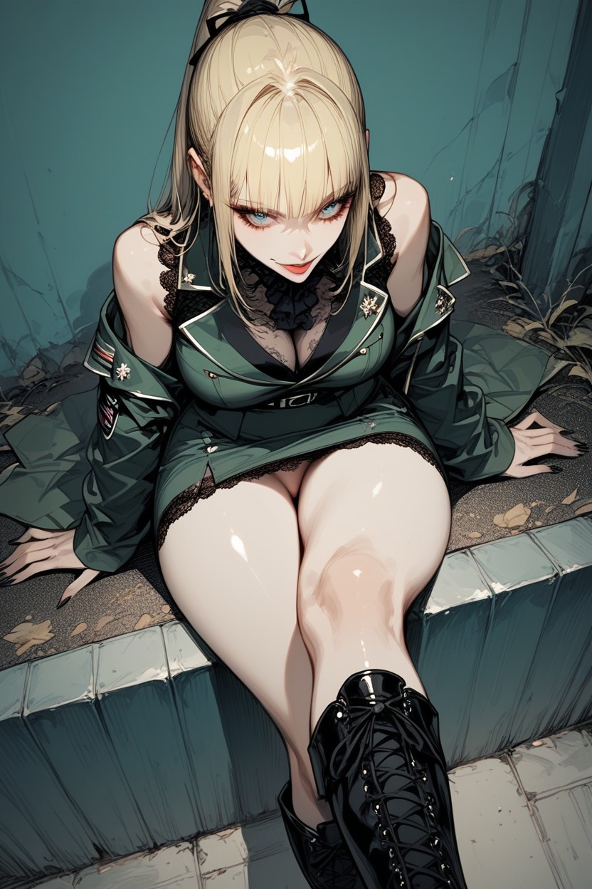 Dark Green Jacket, Wide Eyes, Eyes Wide Hentai AI Porn