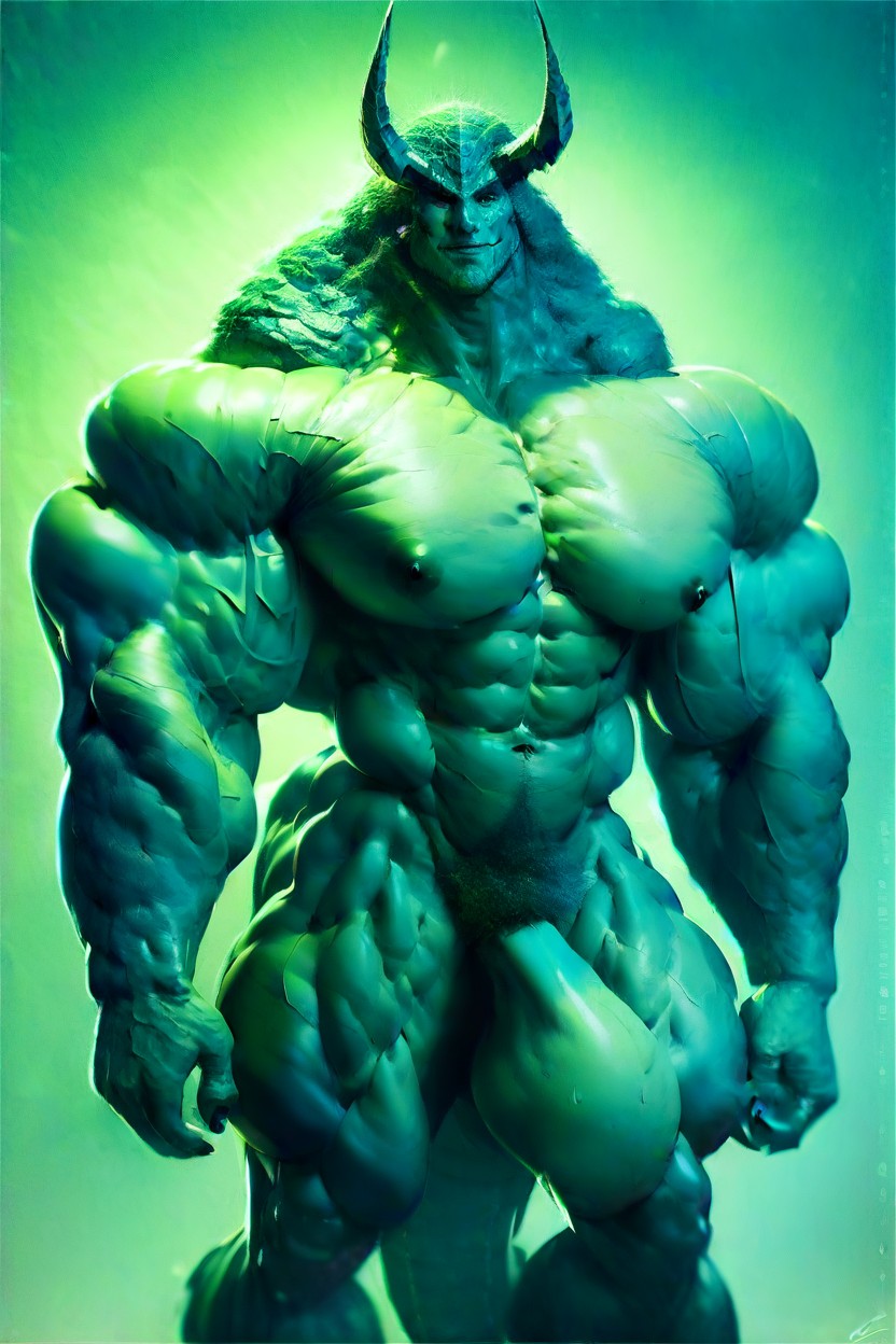 Veins, Colossal Serratus Anterior, Tall AI Porn