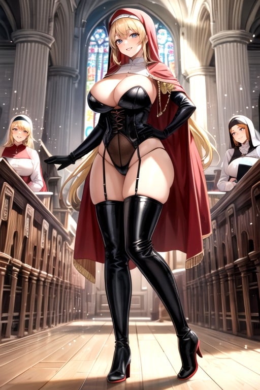 Square Jawline, Very Pretty, Massive Breasts AI Porn