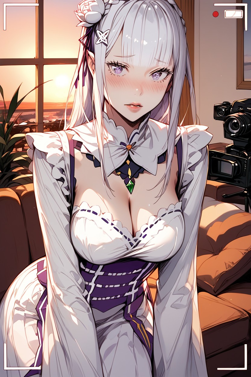Tv, Rounded Breasts, Embarrassed Hentai AI Porn