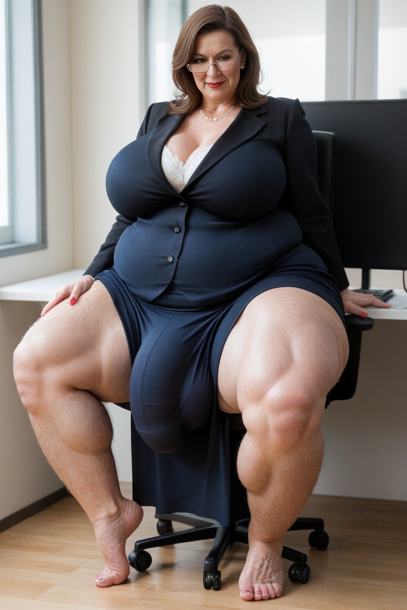 Hairy Feet Hairy Ankles Hairy Bushy Thighs Like A Sasquatch, Fully Clothed, Full Body AI Porn