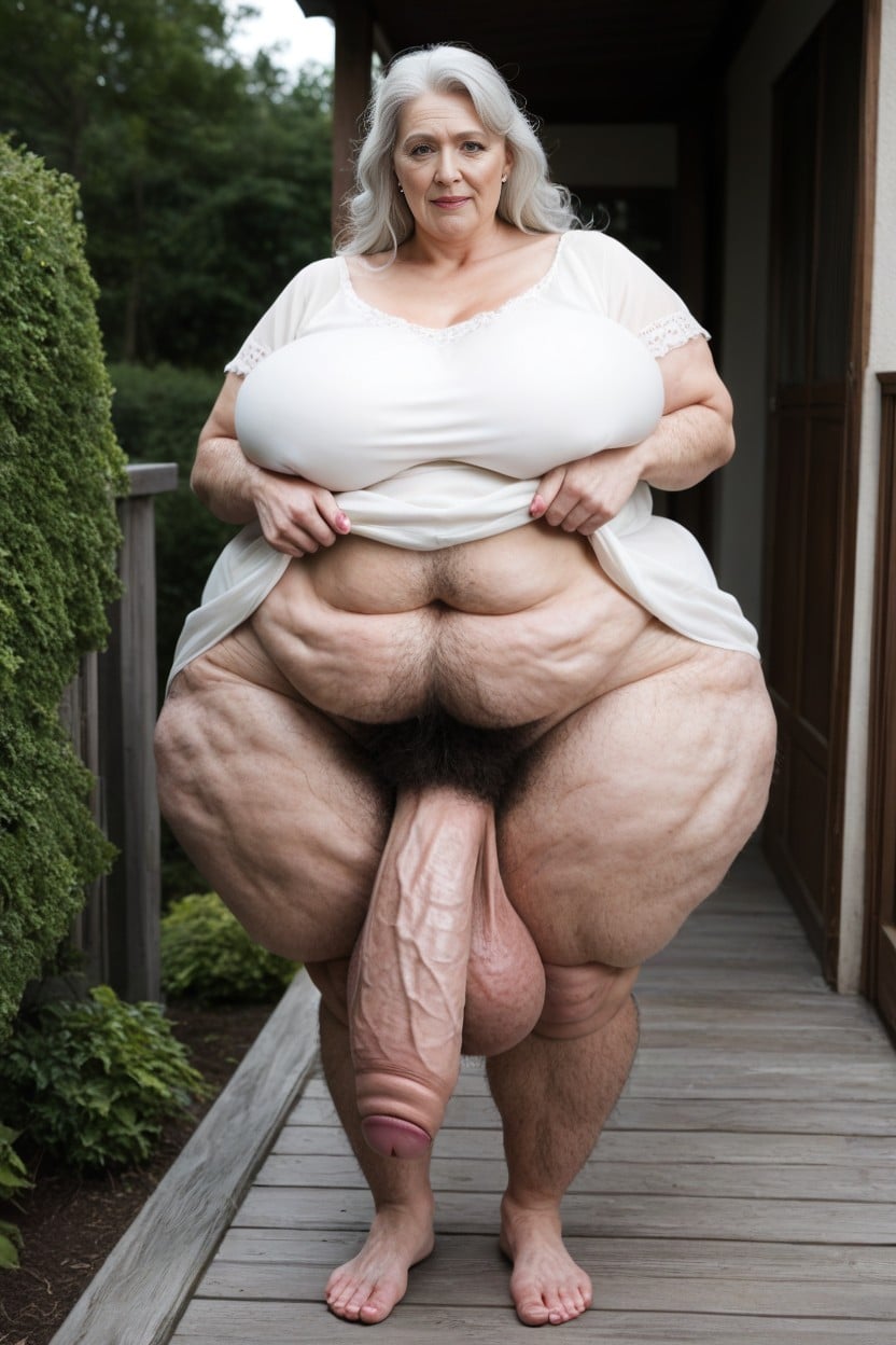 Veiny Legs Veiny Arms Hairy Legs Hairy Thighs Legs Covered In Hair Hairy Chest Area Hyper Hair, Large Hips, Huge Obese Belly AI Porn