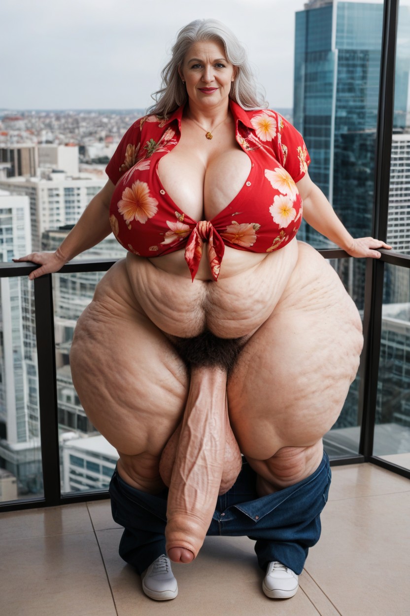 Window With View, Extreme Cellulite, Balcony AI Porn