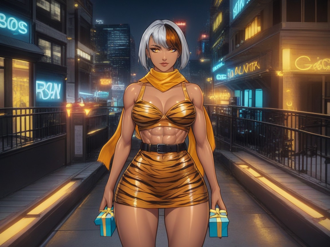 Squared Massive Ass, White Hair, Bangs Latina AI Porn