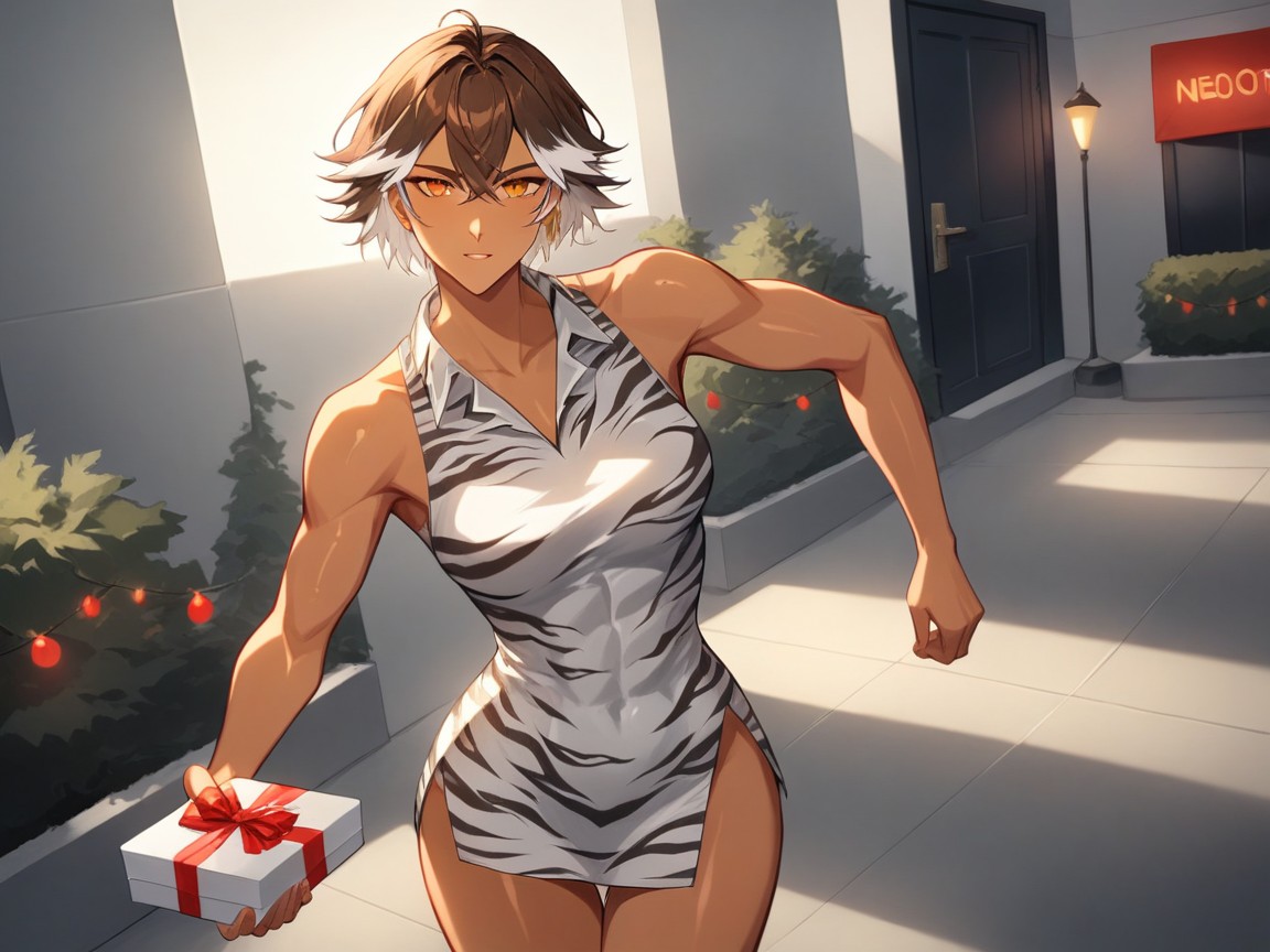 White Hair, Squared Firm Breasts, Break Hentai AI Porn