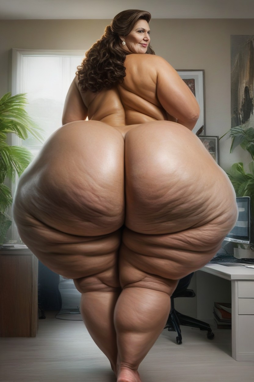 Insanely Huge Booty, Extremely Big Round Ass, Ass Triple Width Of Shoulders AI Porn