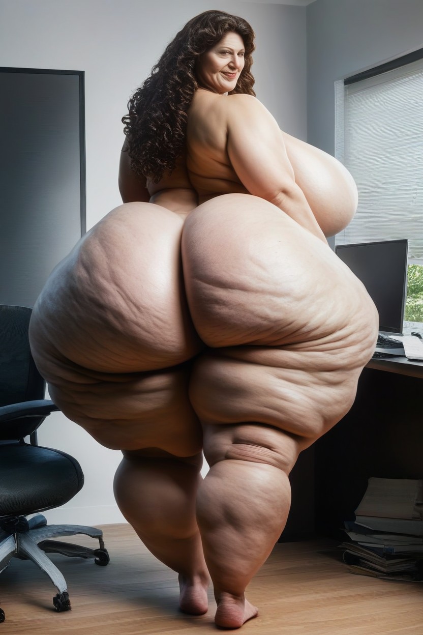 Brunette, Wide Ssbbw Woman, Fat Ass AI Porn