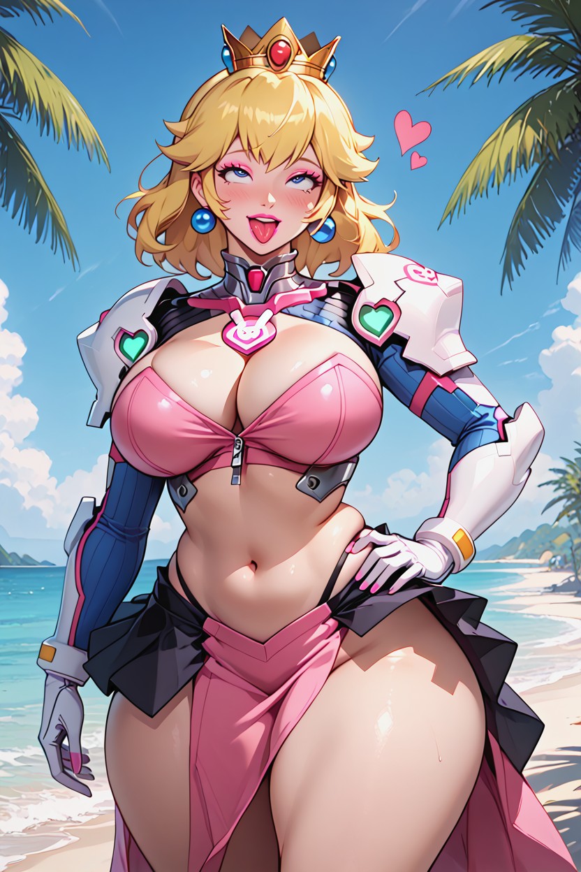 Very Happy, Love Hearts, Perfect Figure Body Full Front View AI Porn