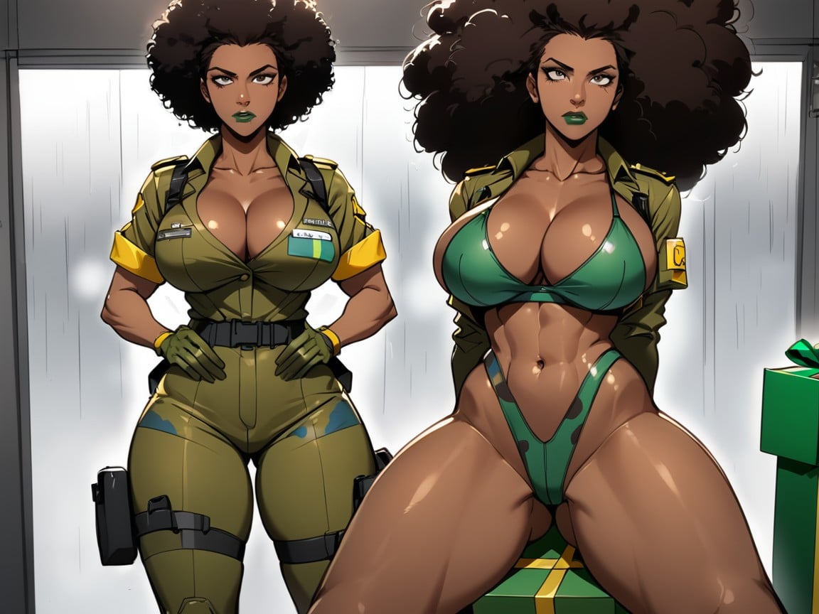18+, Strong Thighs, Dark Brown Skin AI Porn