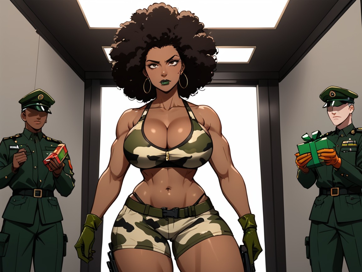 Long Breast Width, Specular, Knee High Combat Boots AI Porn