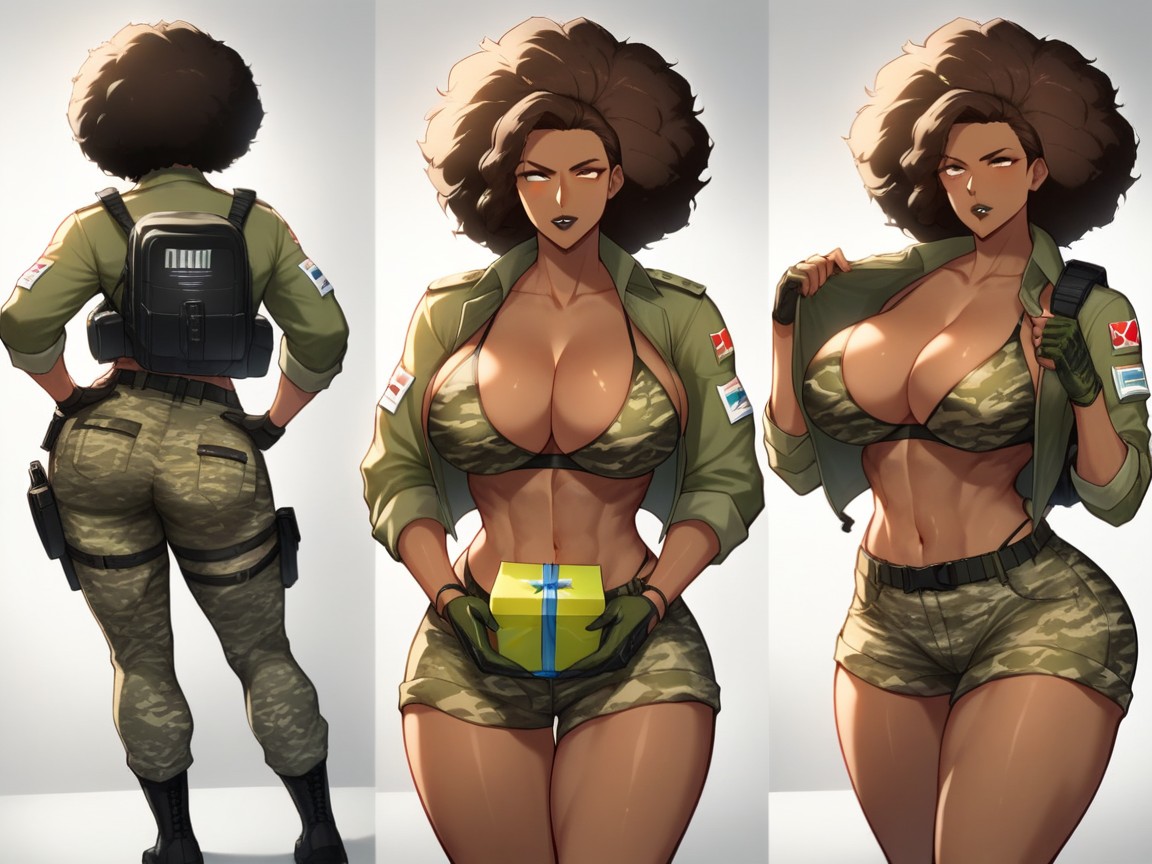 Camo Sports Bra, Military Supply Courier, Break Hentai AI Porn