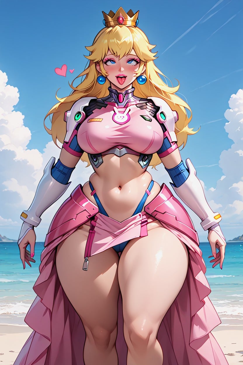 Foreground, Princess Peach, Golden Crown Hentai AI Porn
