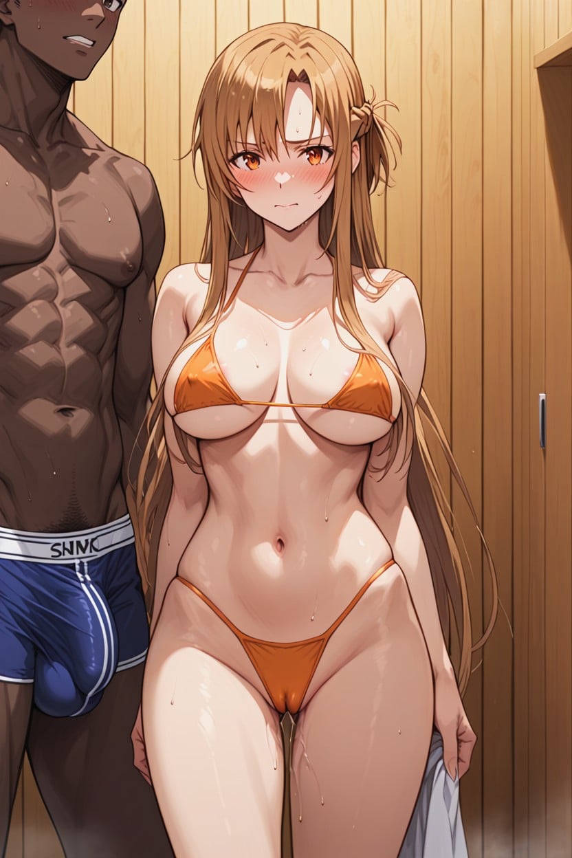 Touching Her Groin, Disguising After Sex, Pussy Juices Hentai AI Porn