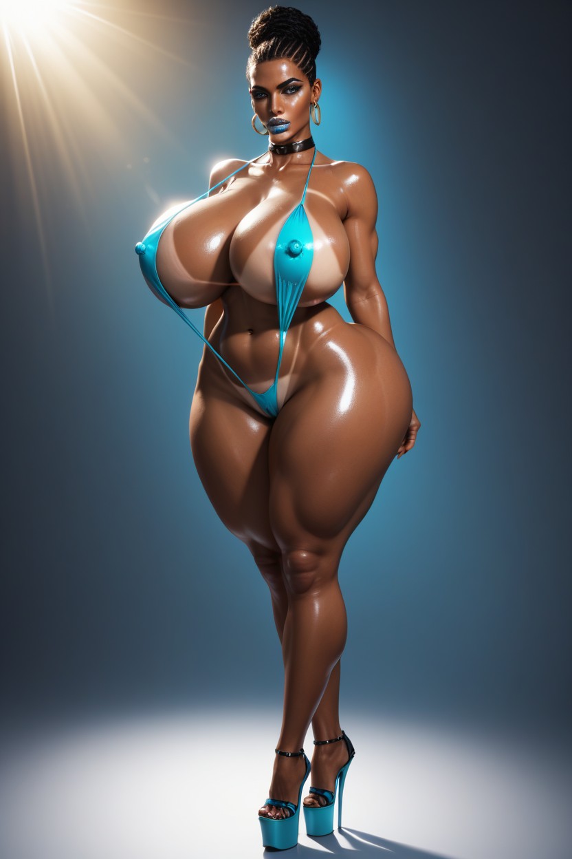 African, Big Lips, Big Perfect Round Breasts AI Porn