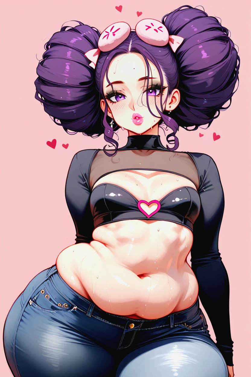 Strong Shoulders, Extremely Large Ass, Chubby Belly AI Porn