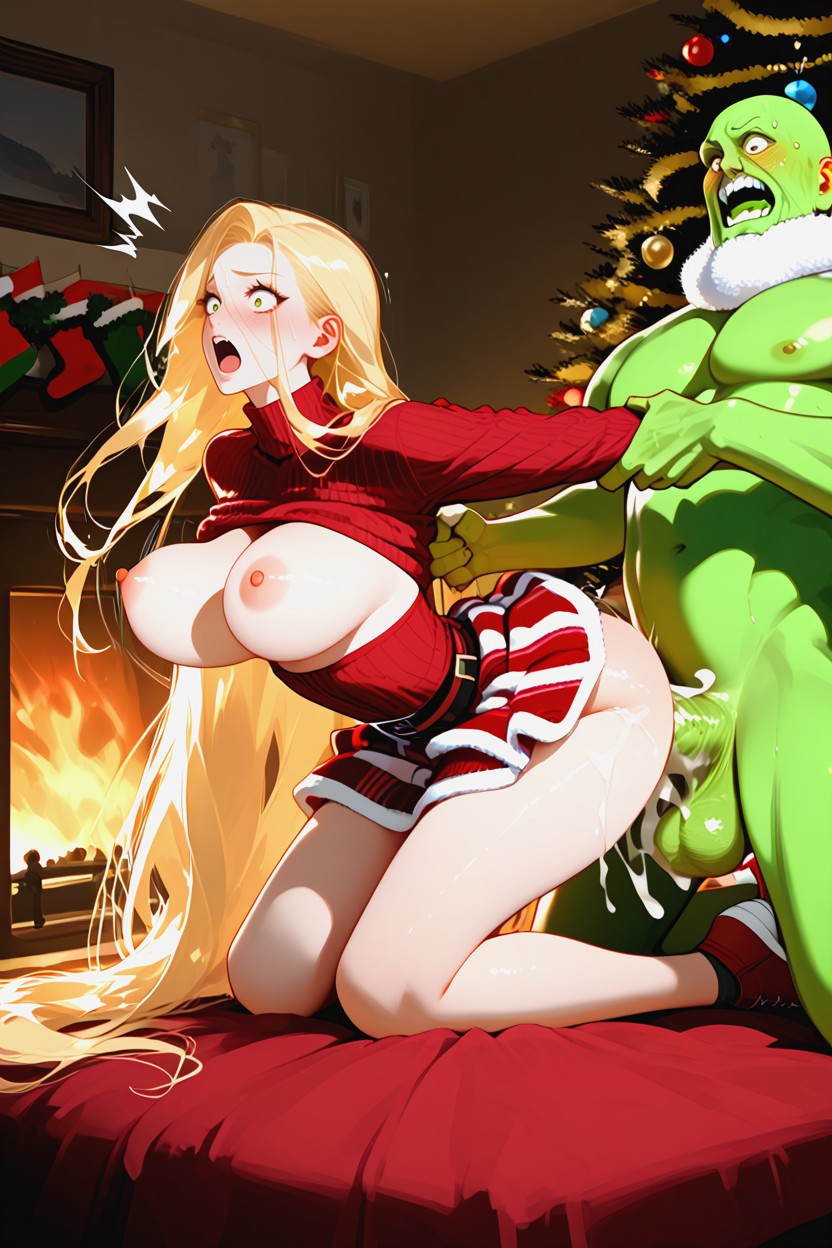 Green Fur All Over Body, Detailed Face, Sex Noises AI Porn