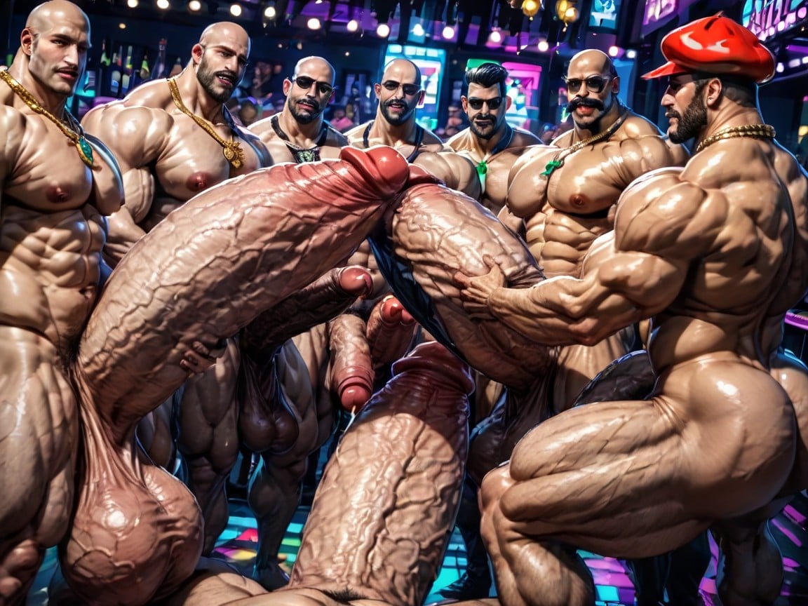 Hyper Breasts, Mouth Agape, Wide Angle AI Gay Porn