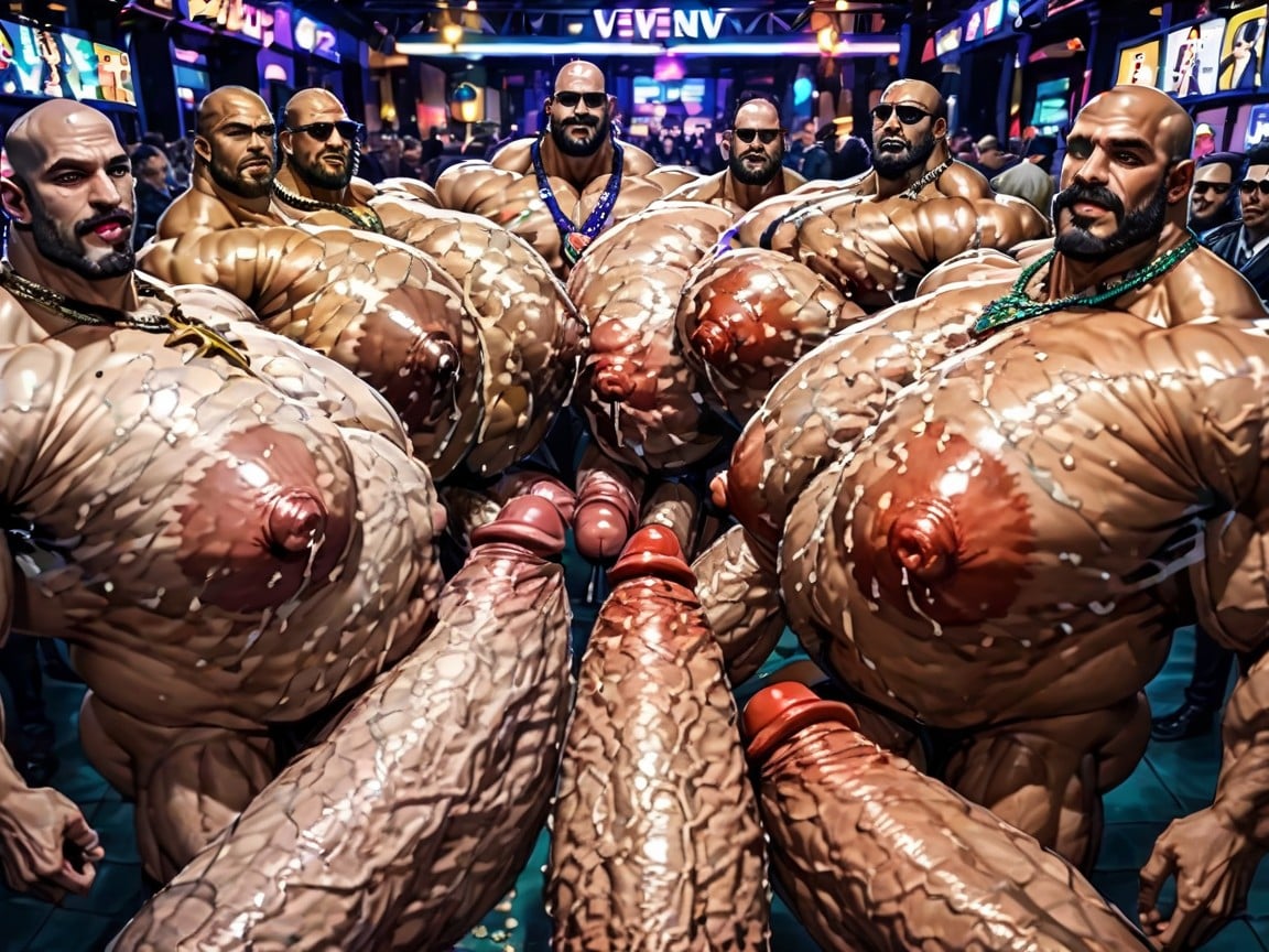 Huge Cocks On Ass And In Ass, Massive Thick Bulky Hairy Muscles, Thick Goatee AI Gay Porn