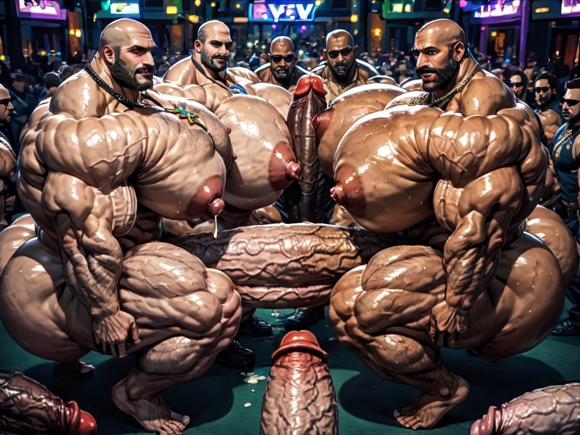 Sweaty, Hyper Breasts, Extreme Deep Throat AI Gay Porn