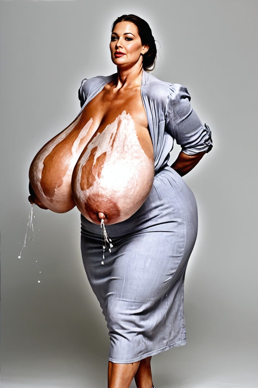 Breasts Bigger Than Torso, Giant Insane Massive Gigantic Breasts, Large Areola AI Porn