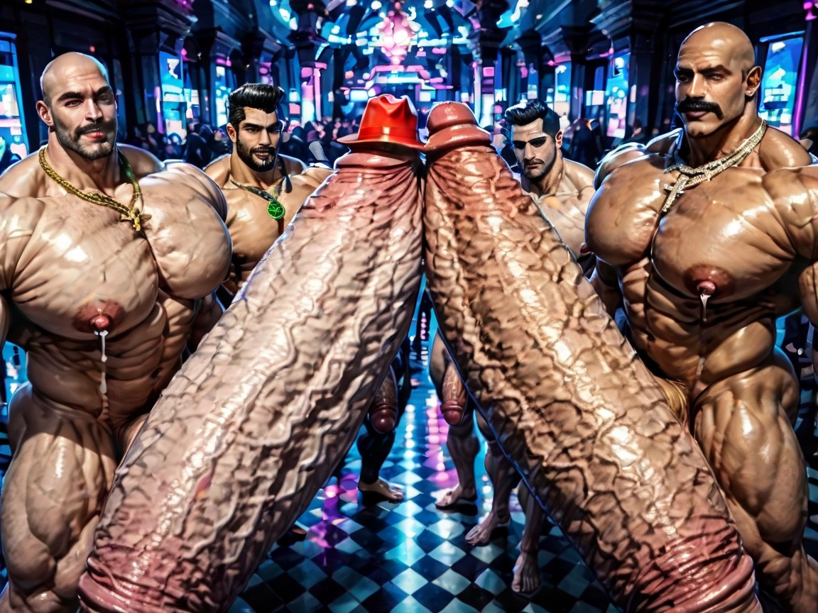 Erect Penis, Oiled Skin, Only Hyper Breasts AI Gay Porn
