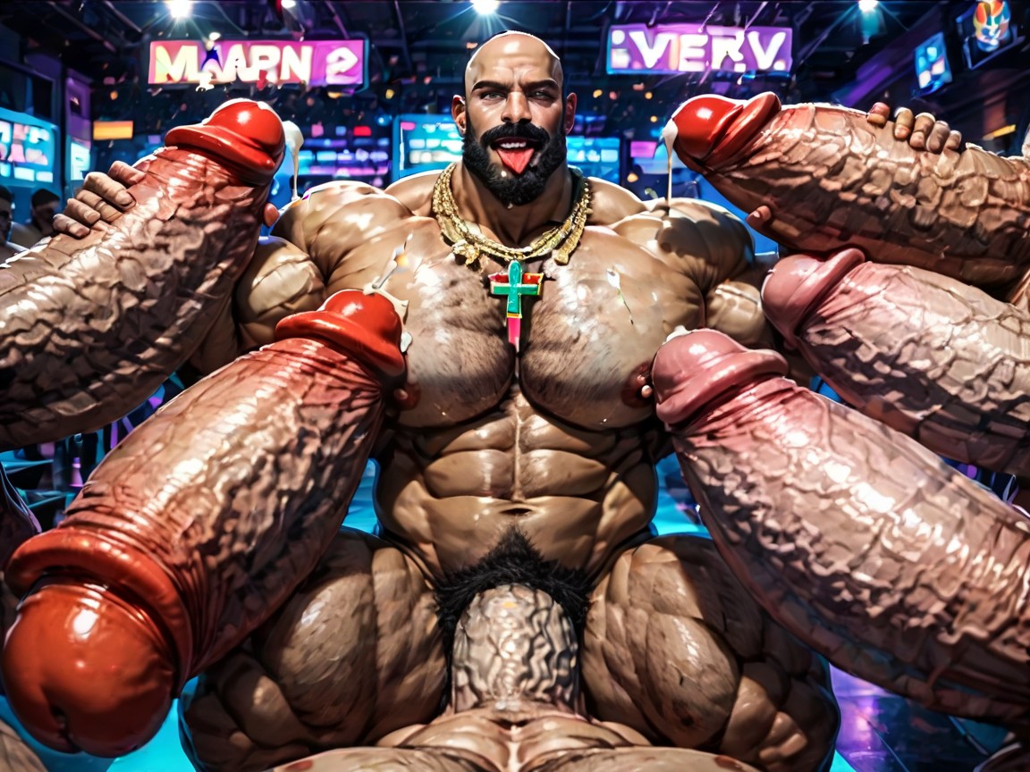 Only Huge Hyper Nipples, Cum Covering Face, Both Boobs Getting Sucked Hard AI Gay Porn