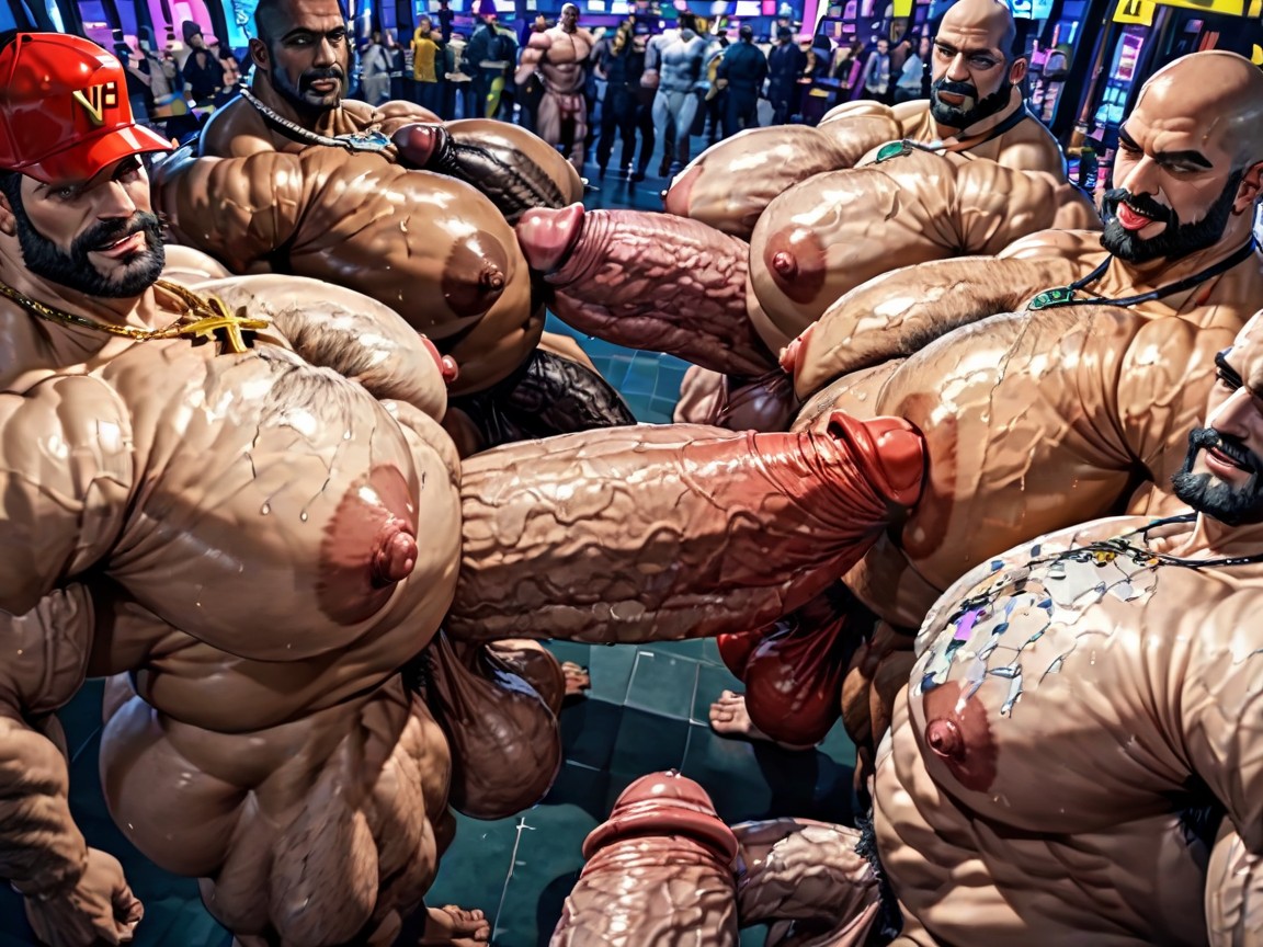 Lactating Boobs, Erect Penis, Gay Gangbang AI Gay Porn