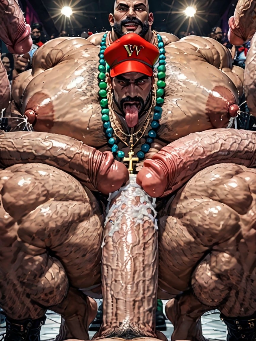 Erect Penis, Big Pecs, Arms Behind Back AI Gay Porn