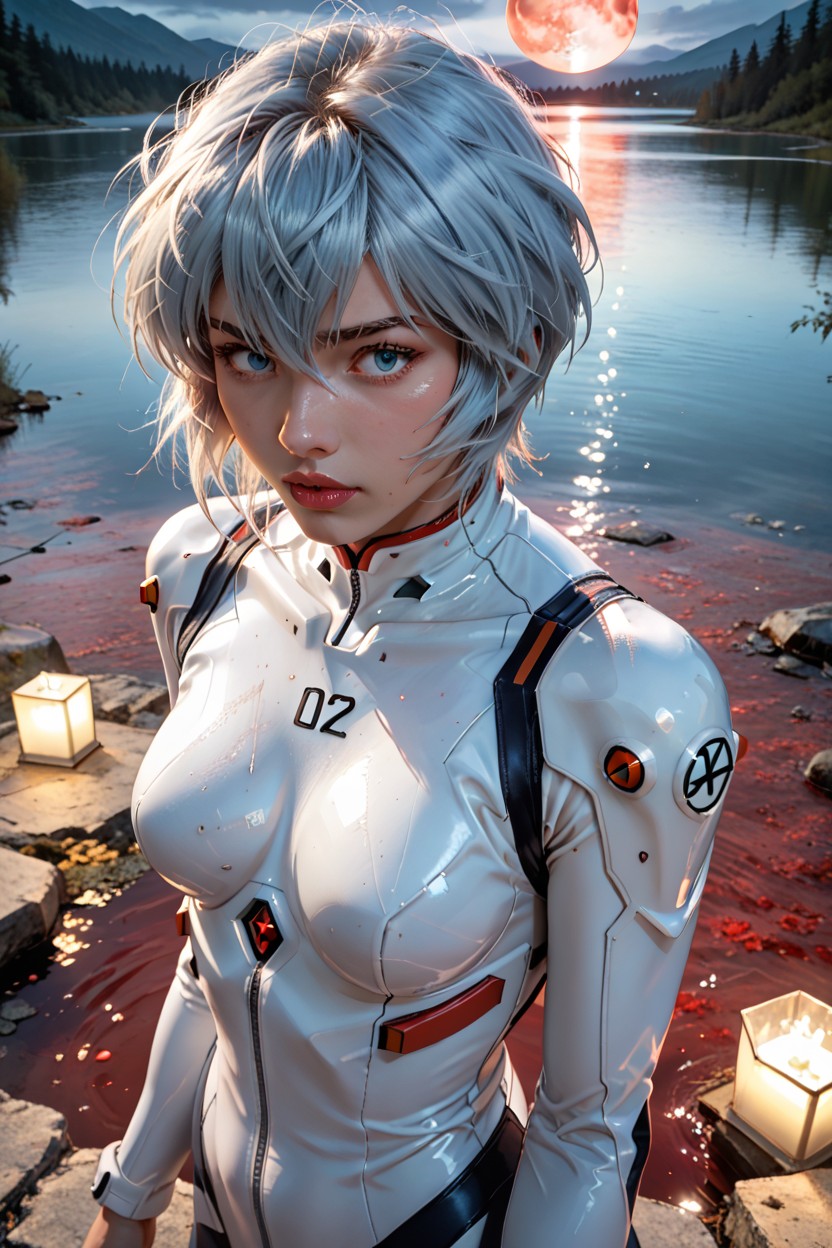 Red Lake, Award Winning Photo, Perfect Skin AI Porn