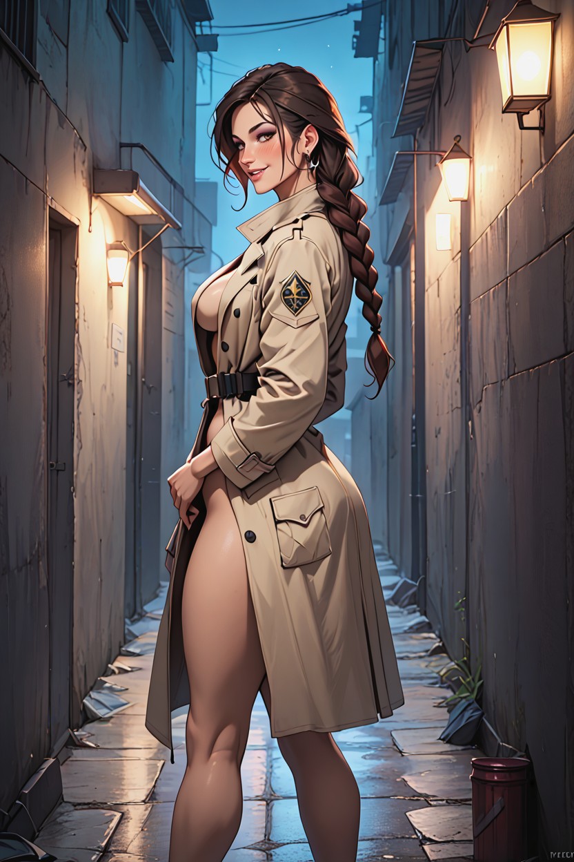 Trashcans, Alley, Dimly Lit AI Porn
