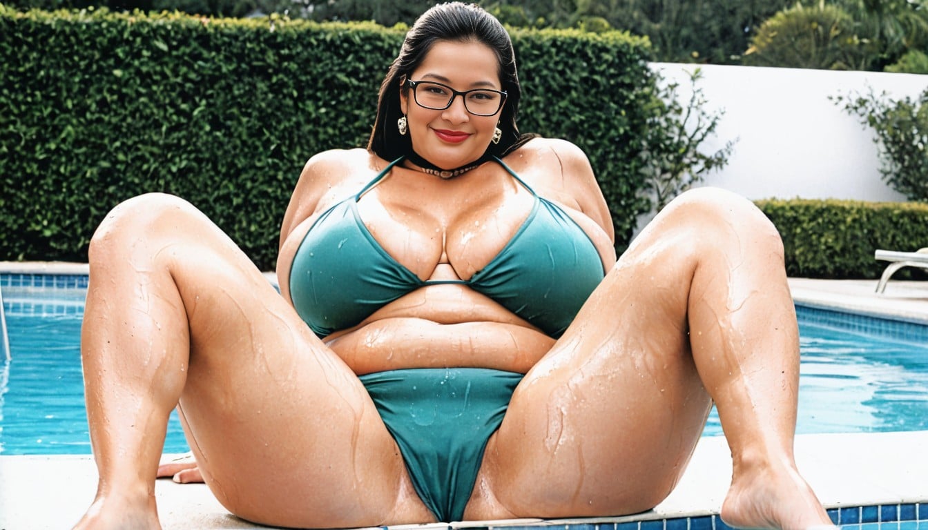 Poolside, Straight Hair, Japanese AI Porn