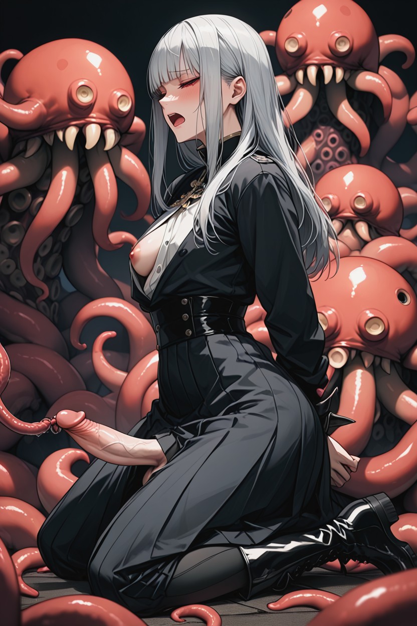 Side View, Rough Tentacle Fucking, Urethra Fuck AI Porn