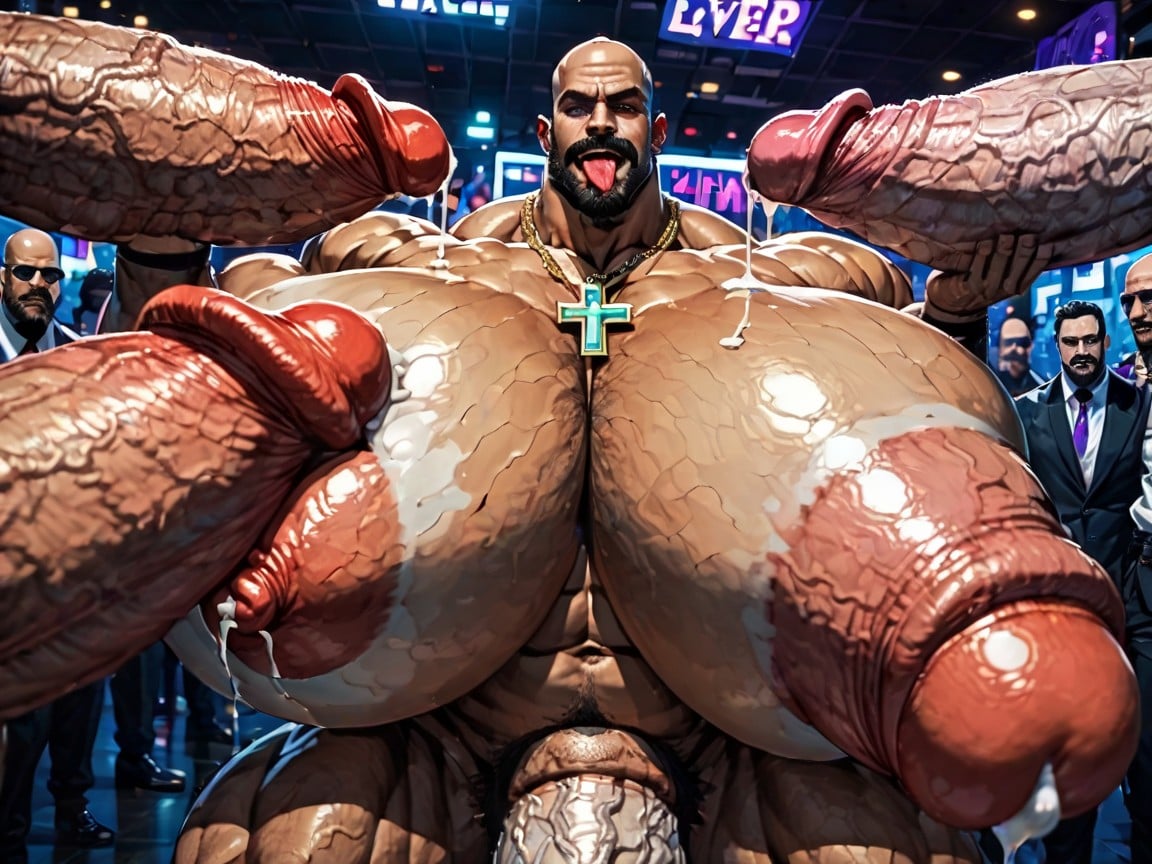 Thick Thighs, Extreme Hyper Boobs, Side View AI Gay Porn