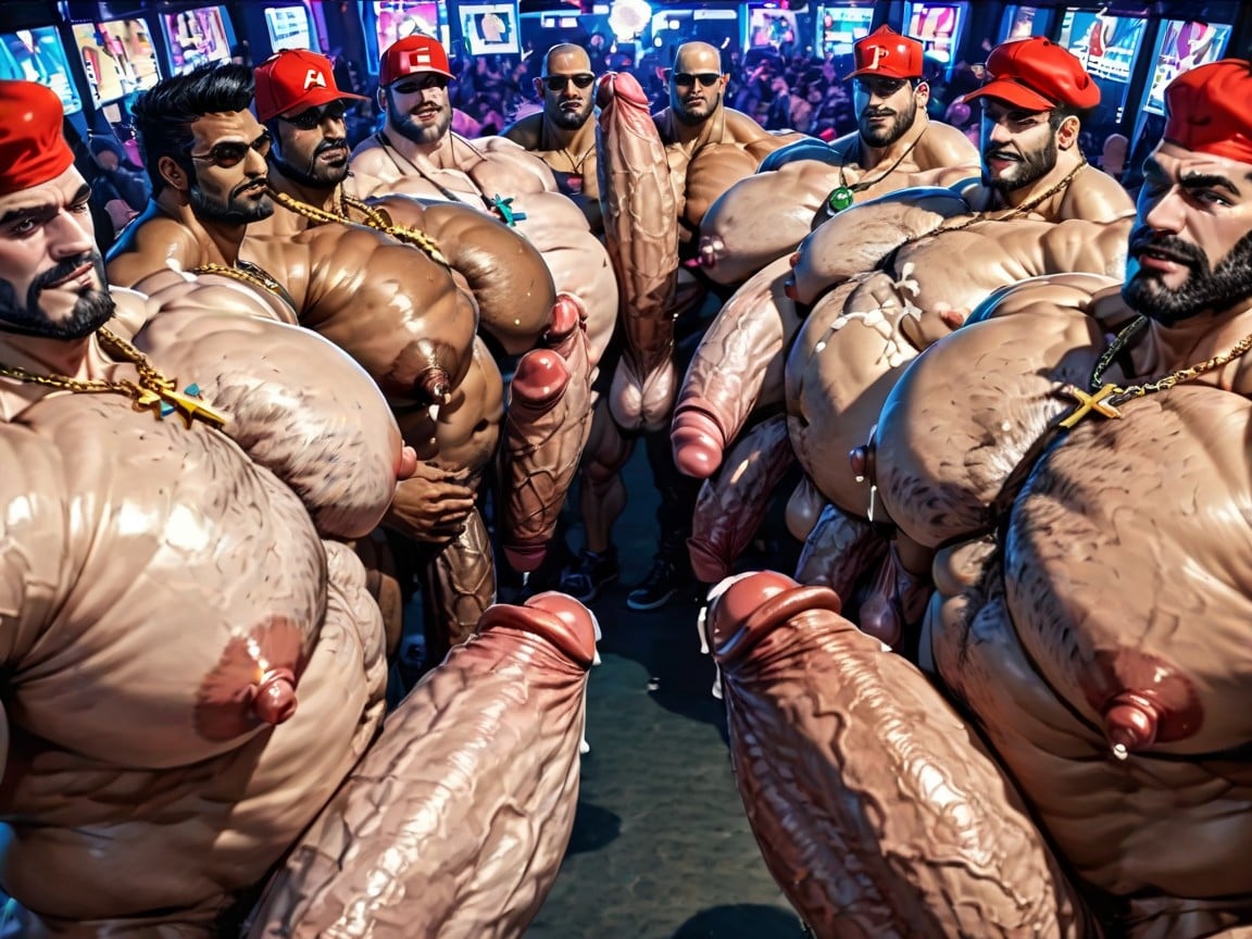 Thick Thighs, Cum Covering Face, Hands Spreading Ass Very Far Apart AI Gay Porn