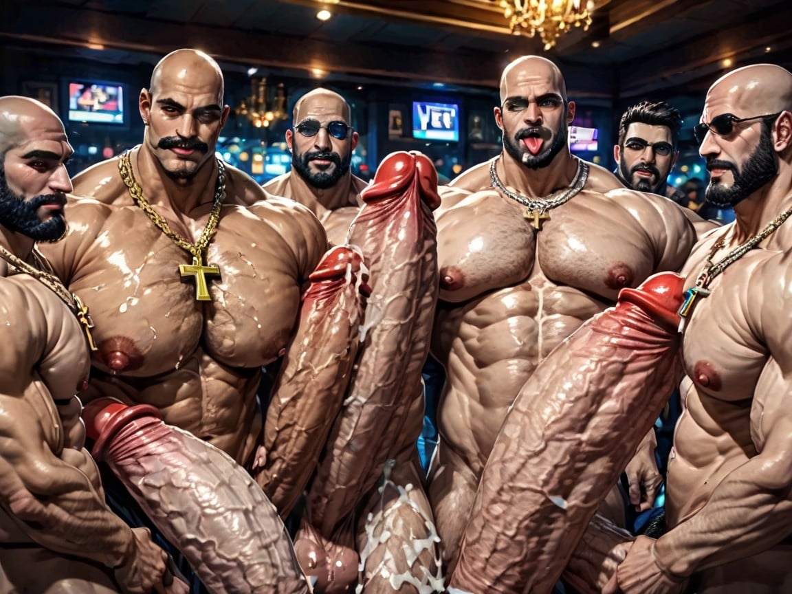 Huge Hyper Nipples, Big Pecs, Arms Behind Back AI Gay Porn