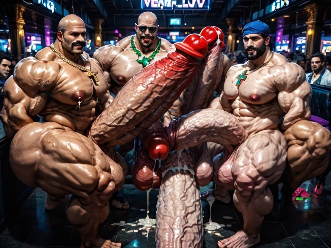 Man Men Only, Hyper Bulky, Tongue Out AI Gay Porn