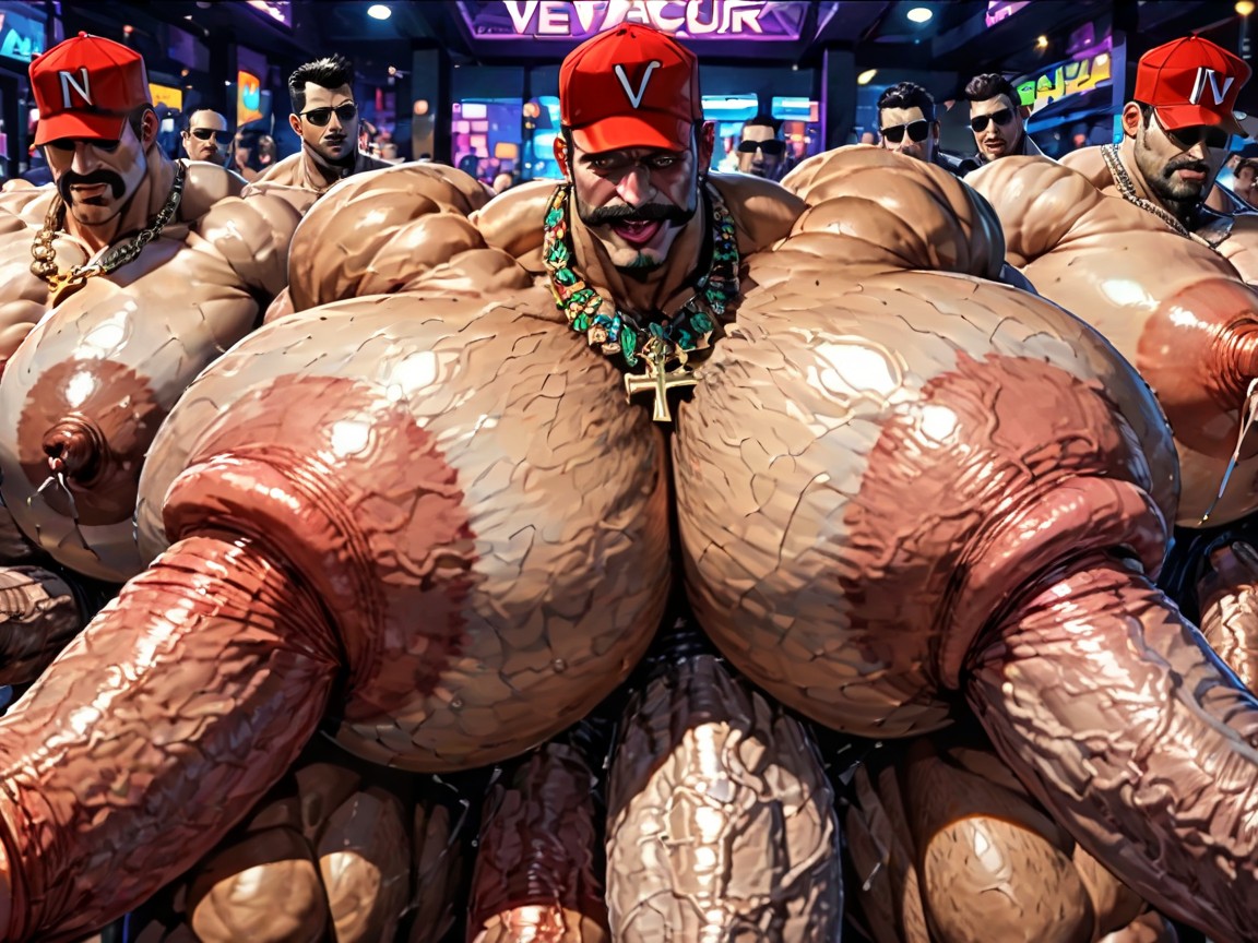 Gay Gangbang, Manbald, Big Pecs KI Schwulenporno