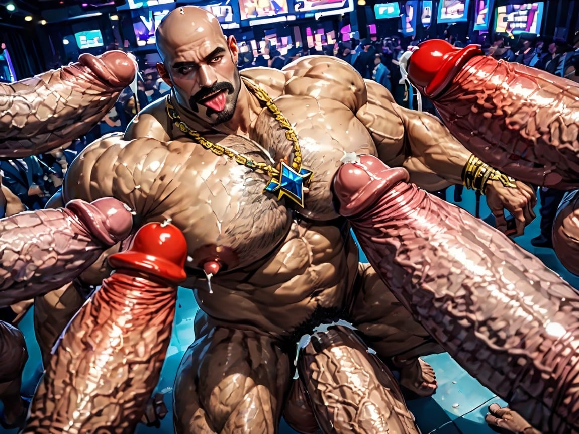 Gangbang Massive Ass, Tongue Out, Huge Hyper Nipples AI Gay Porn
