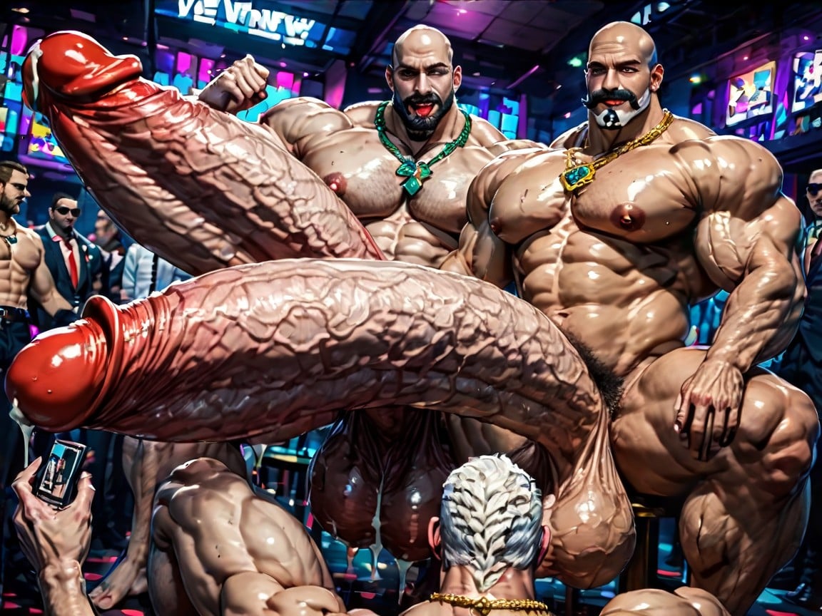Lactating Boobs, 20+, Rough Hyper Huge Cocks Everywhere On Him AI Gay Porn