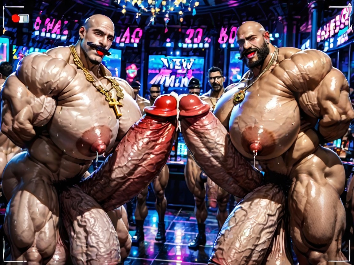 Front View, Big Pecs, Mouth Agape AI Gay Porn
