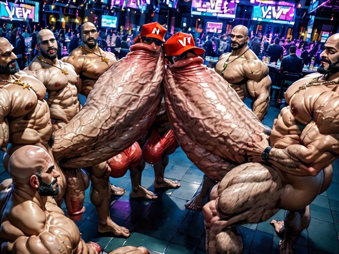 Gangbang Massive Ass, Cum Covering Face, Wide Angle AI Gay Porn