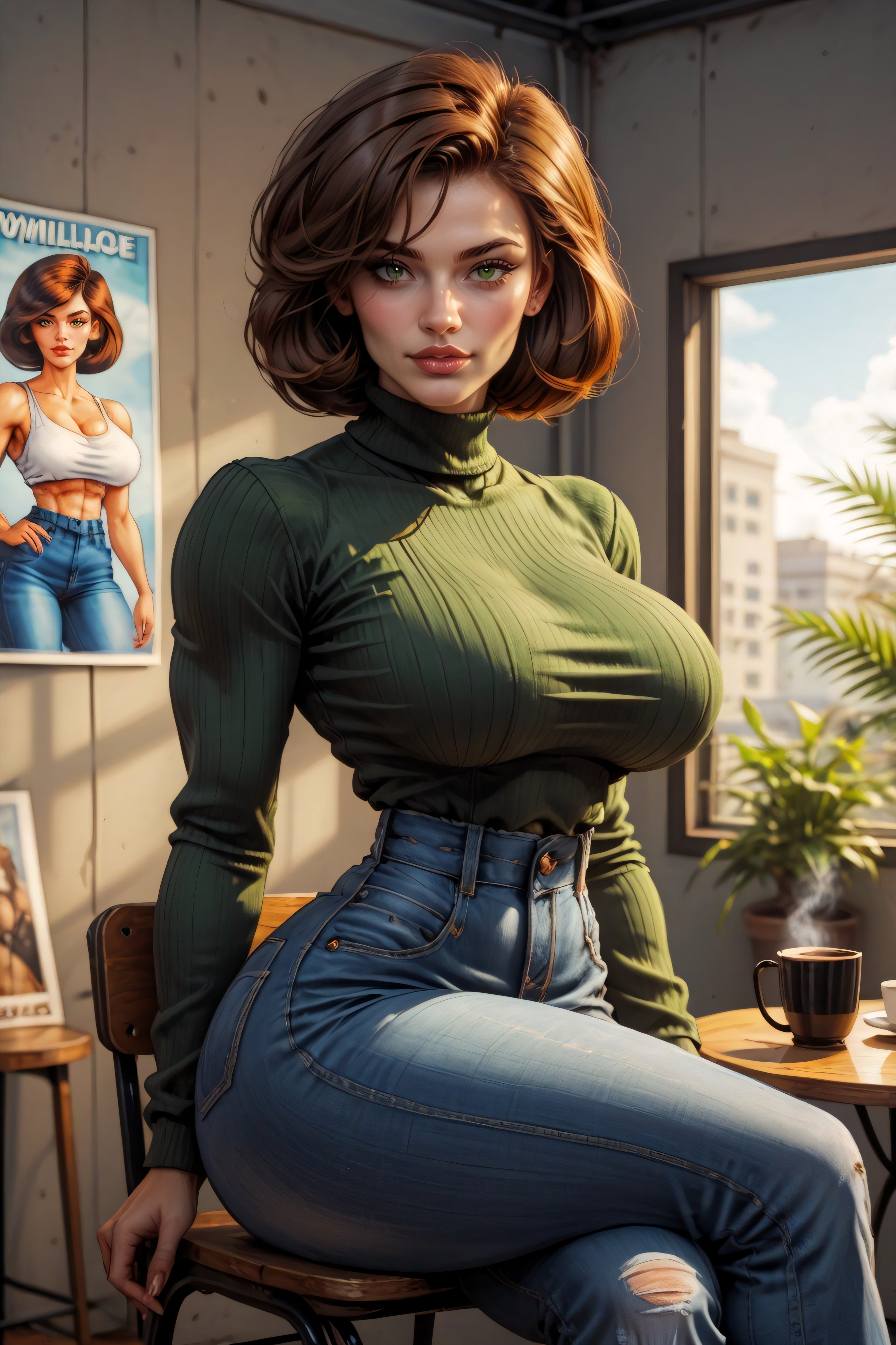 Tan Lines, Highly Detailed, Extreme Wasp Waist AI Porn