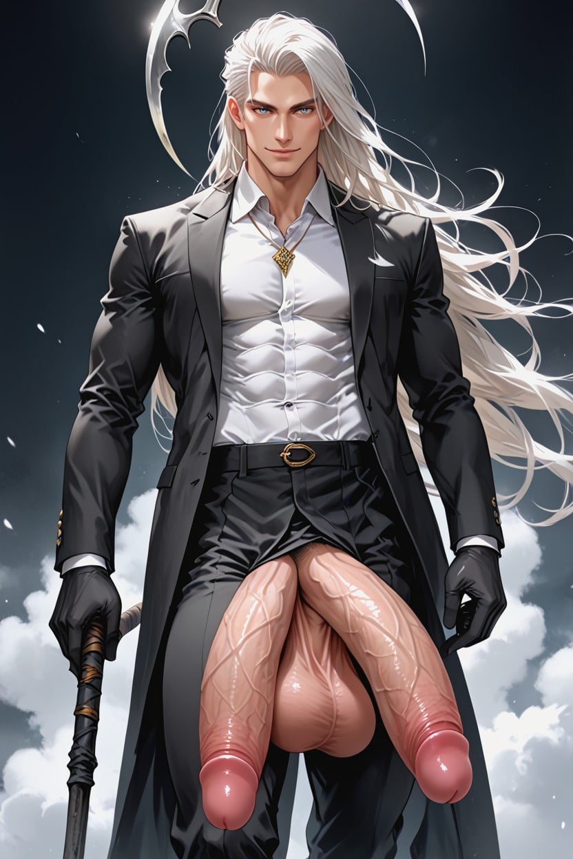 Hair, Perfect Face, Holding Scythe AI Gay Porn