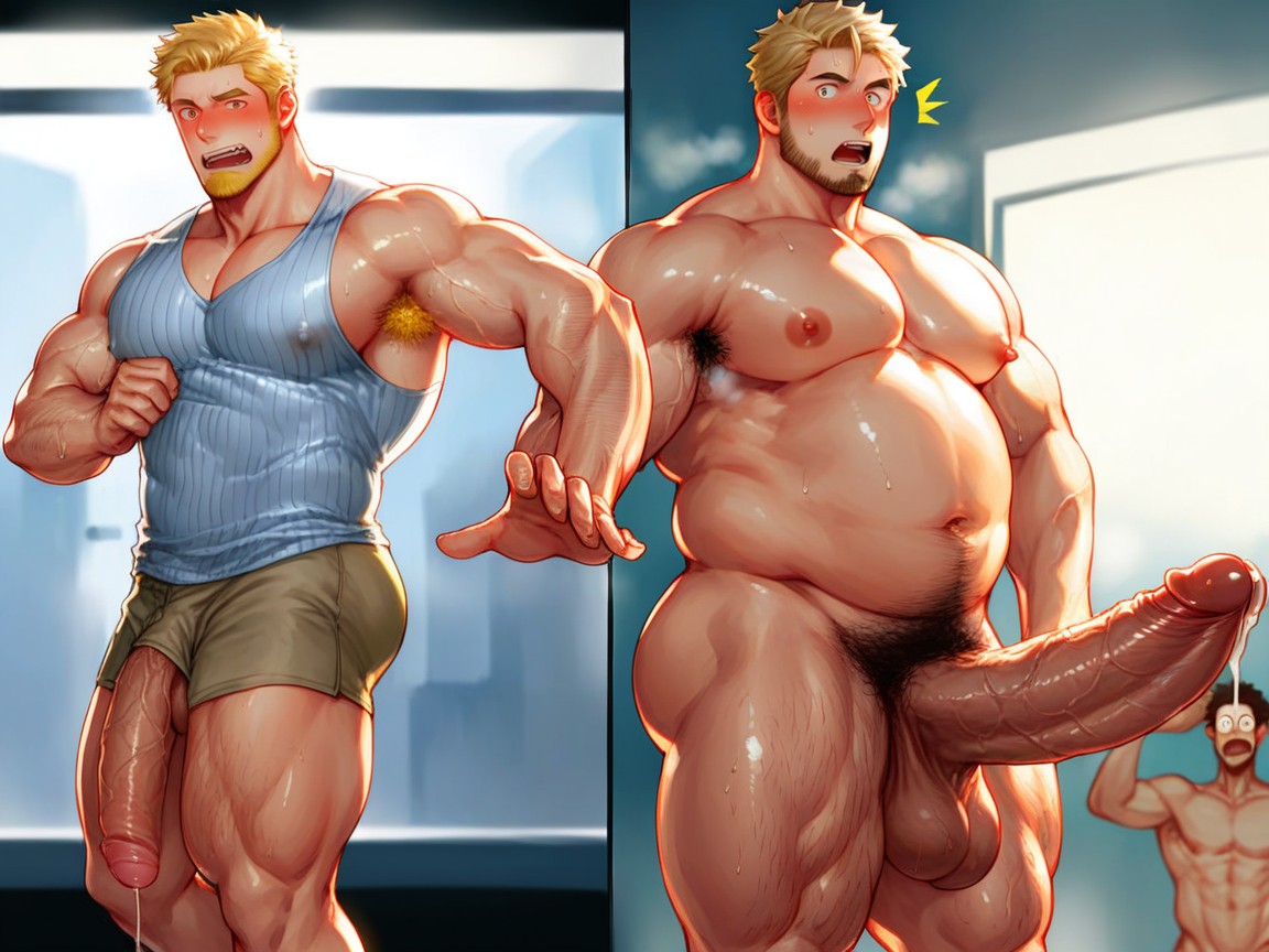 Dynamic Pose, Hyperspermia, Veiny Penis 게이 AI 포르노