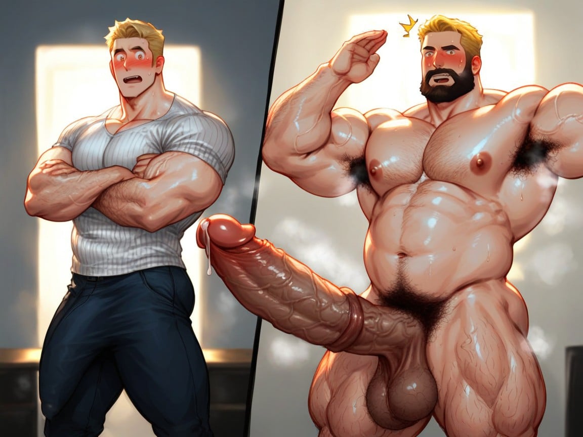 Thick Arms, Veiny Penis, Teeth 게이 AI 포르노