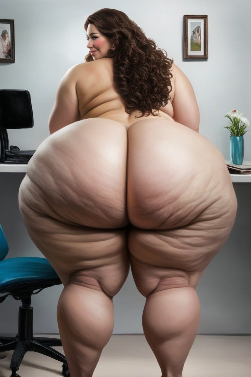 Massive Cellulite Fake Ass, Ssbbw, Extremely Big Round Ass AI Porn