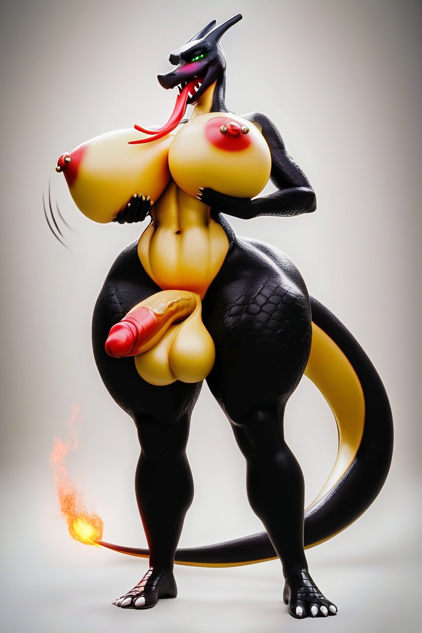 Furry, Dim Light, Grabbing Her Own Breasts Furry IA