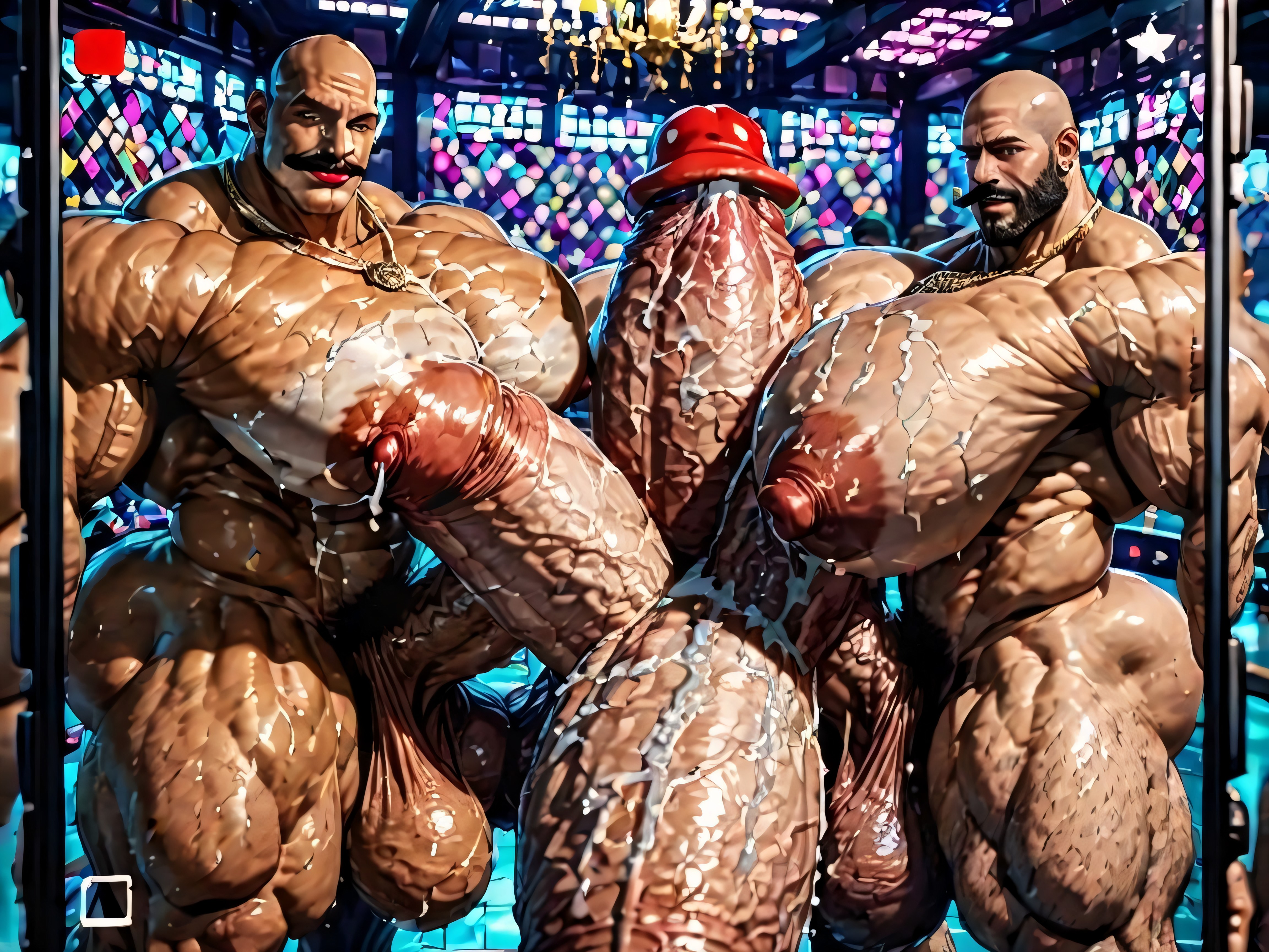 Big Pecs, Ahegao, Tongue Out AI Gay Porn