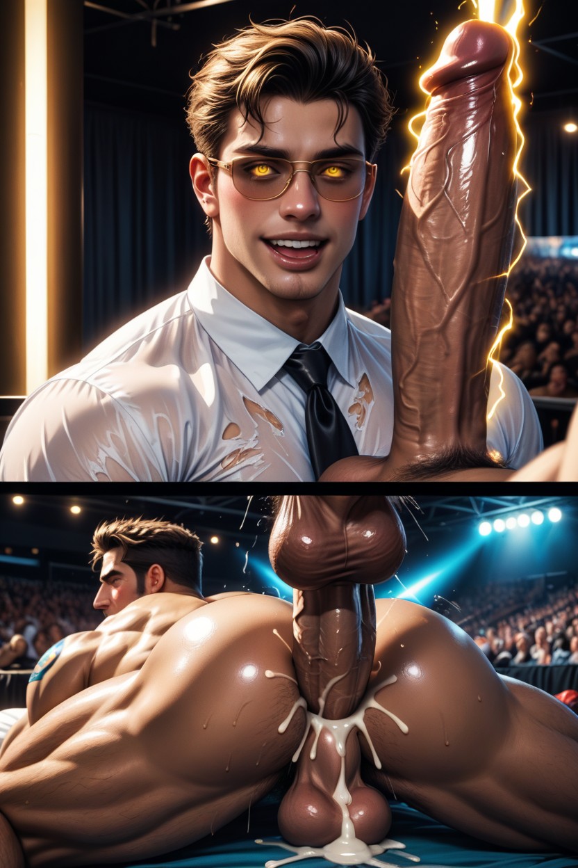Long Cock, Sticking Out Tongue, College Dorm AI Gay Porn