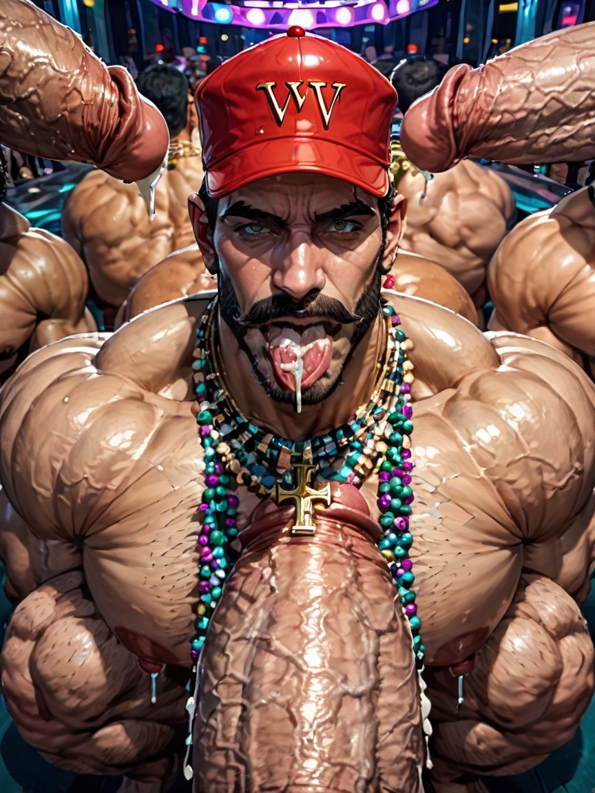 Huge Extreme Oversized Ass, Oral Double Penetration, Necklace AI Gay Porn